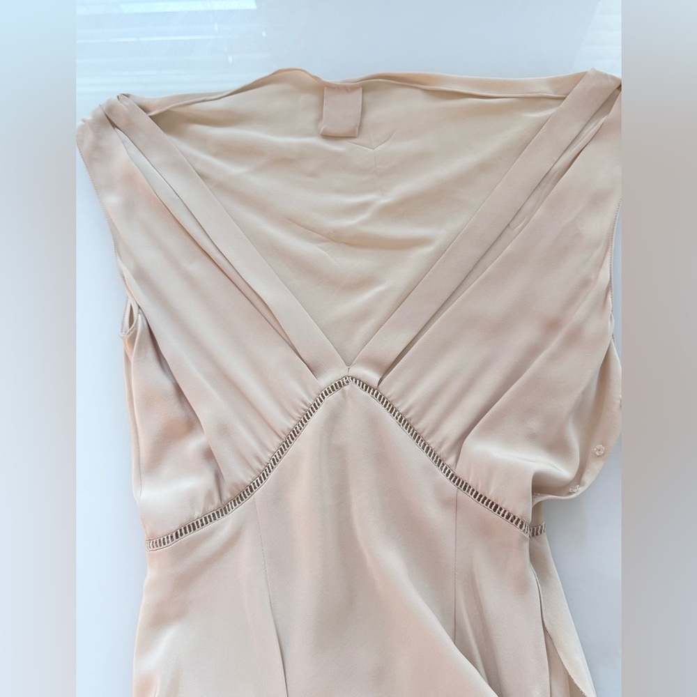 Chloé 100% Silk Asymmetric Layered Midi Dress – FR 40 (US 6–8) – Beige – NWT - Picture 9 of 15